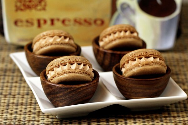 Sweet chocolate cookies with a cup of coffee