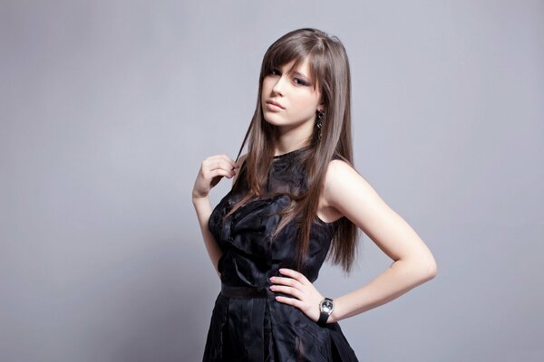 Young girl with beautiful hair