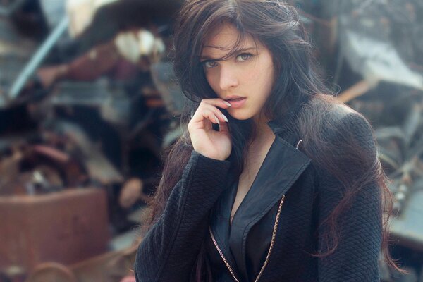 Portrait of a brown-eyed dark-haired girl