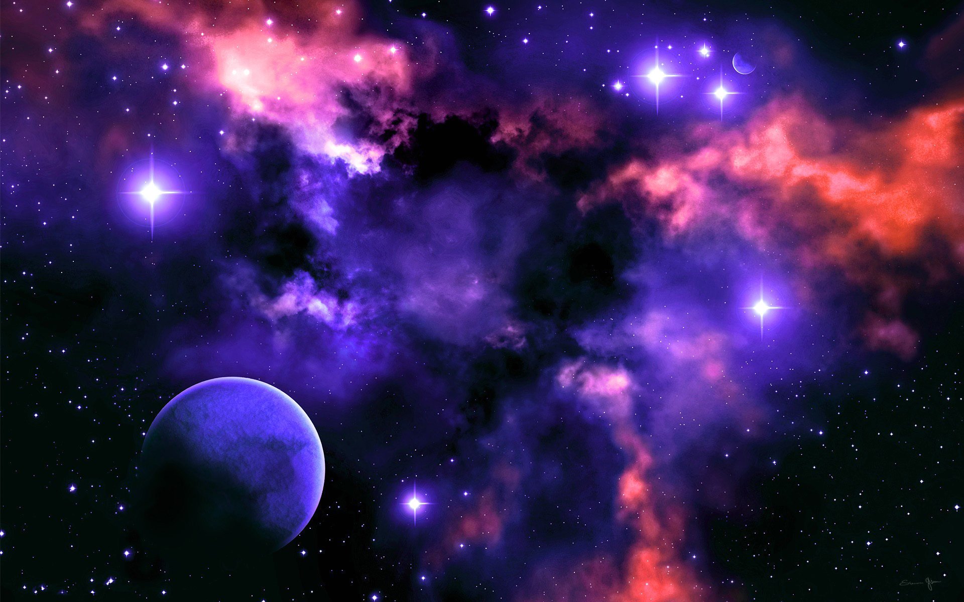 cielo colore stelle pianeta nebulosa luce