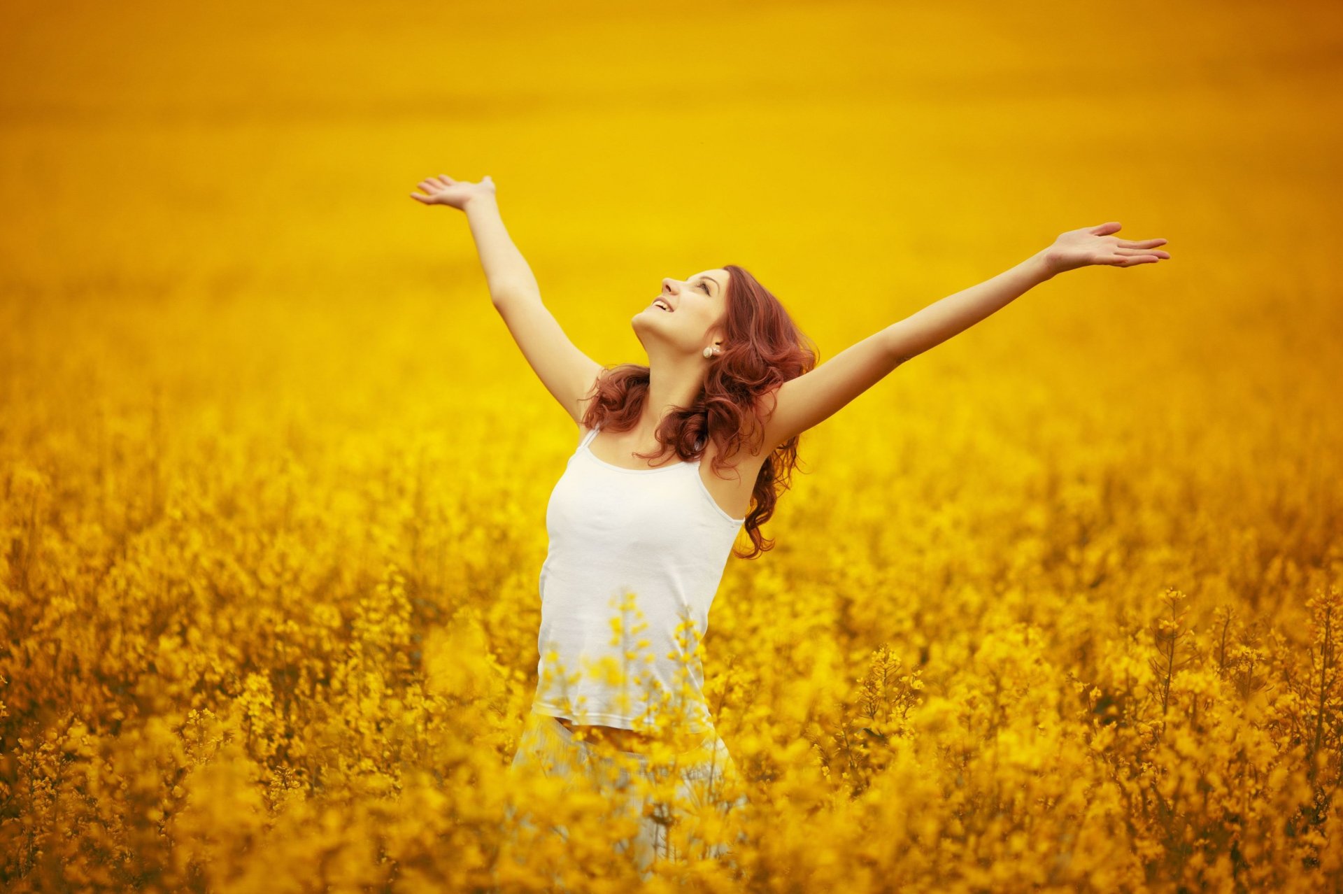 mood girl smile freedom hands the field plants flower flowers nature background wallpaper widescreen full screen hd wallpapers fullscreen