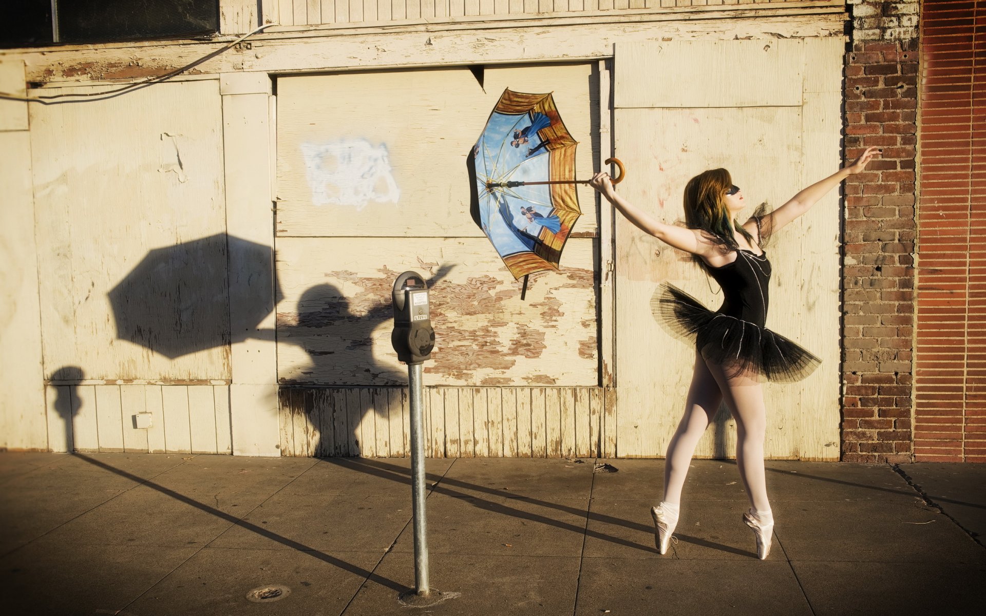 fille rue parapluie ballerine