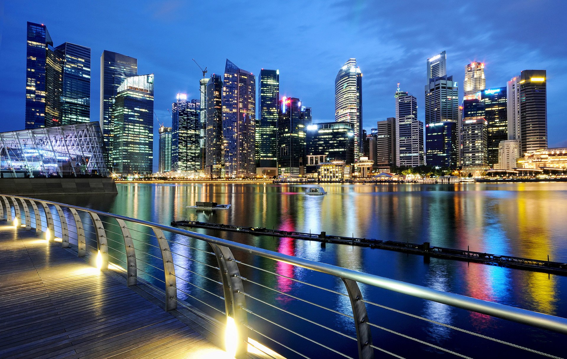 abend lichter dämmerung singapur