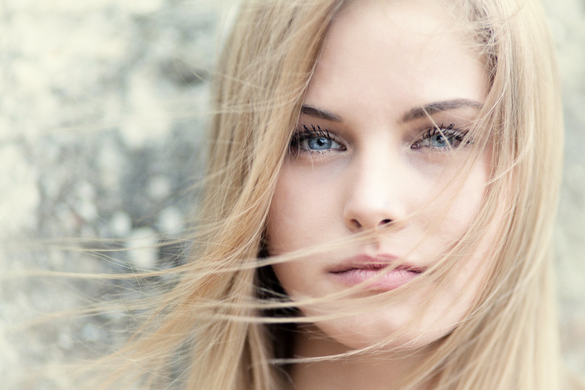 mädchen blond gesicht haare porträt bokeh