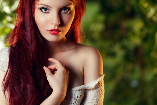 The girl with red hair