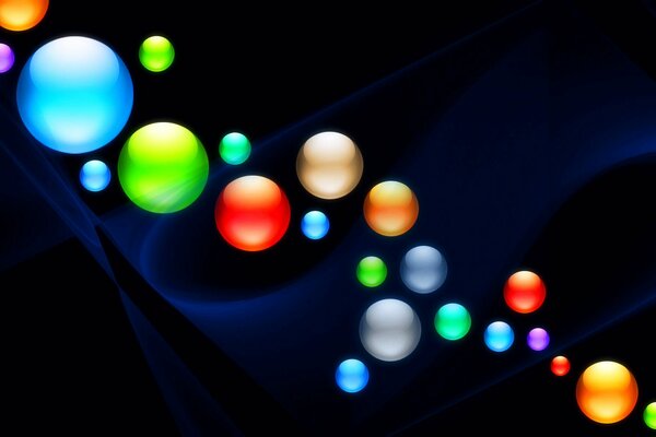 Colorful balls in a dark world