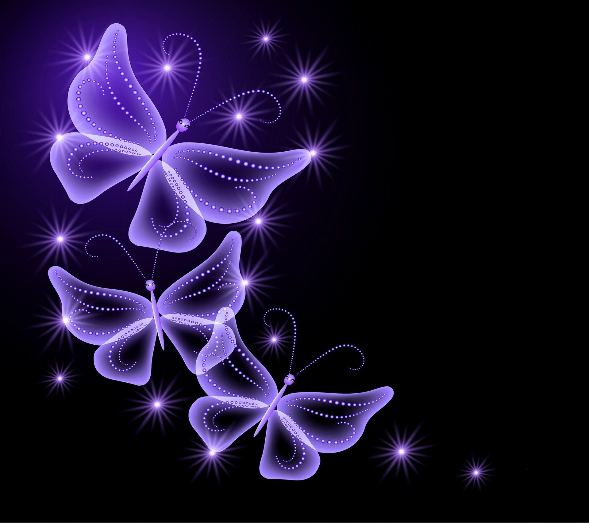 neon abstract sparkle neon butterflies glow purple butterflie