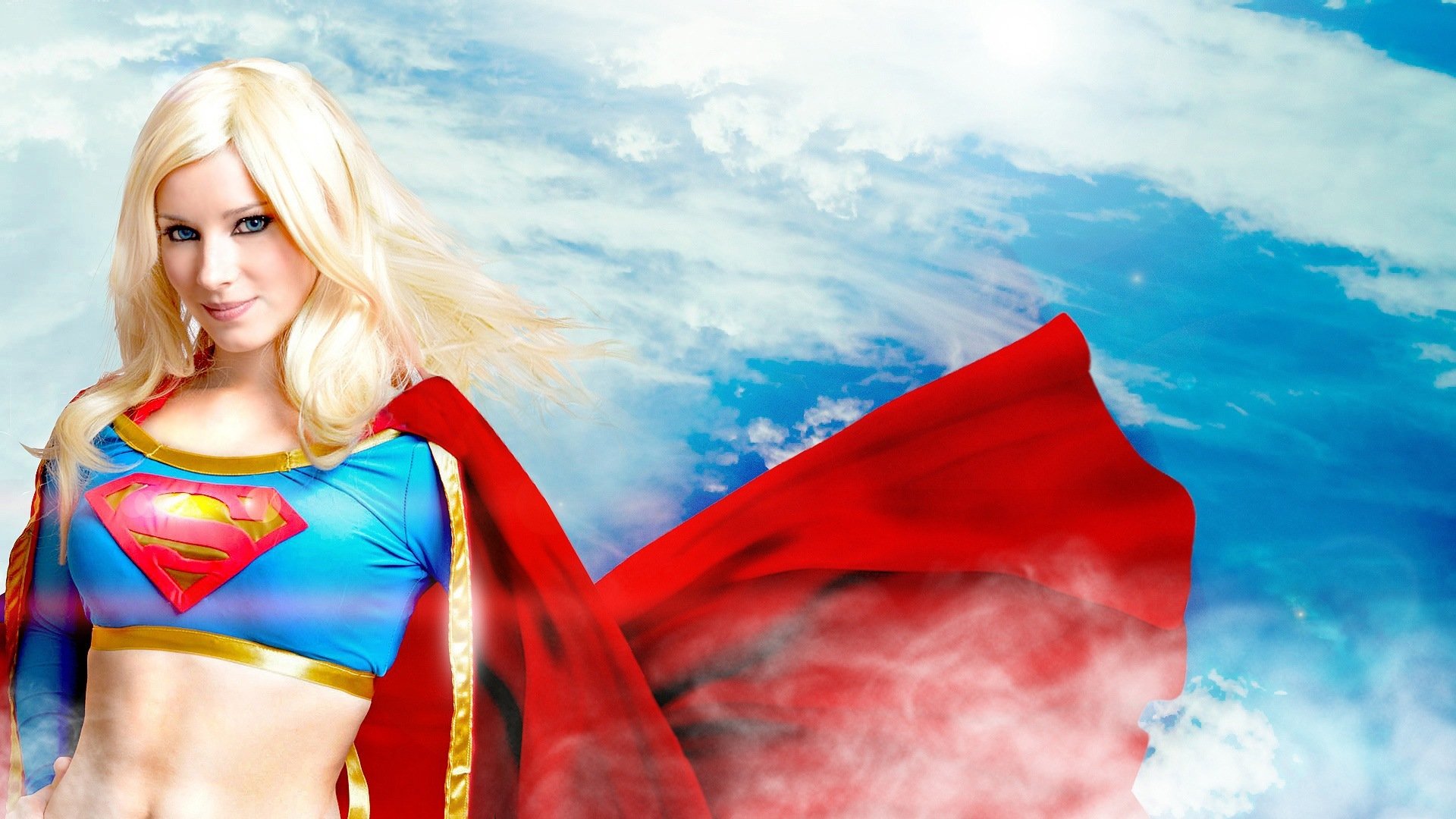 dziewczyna blondynka superwoman superwoman