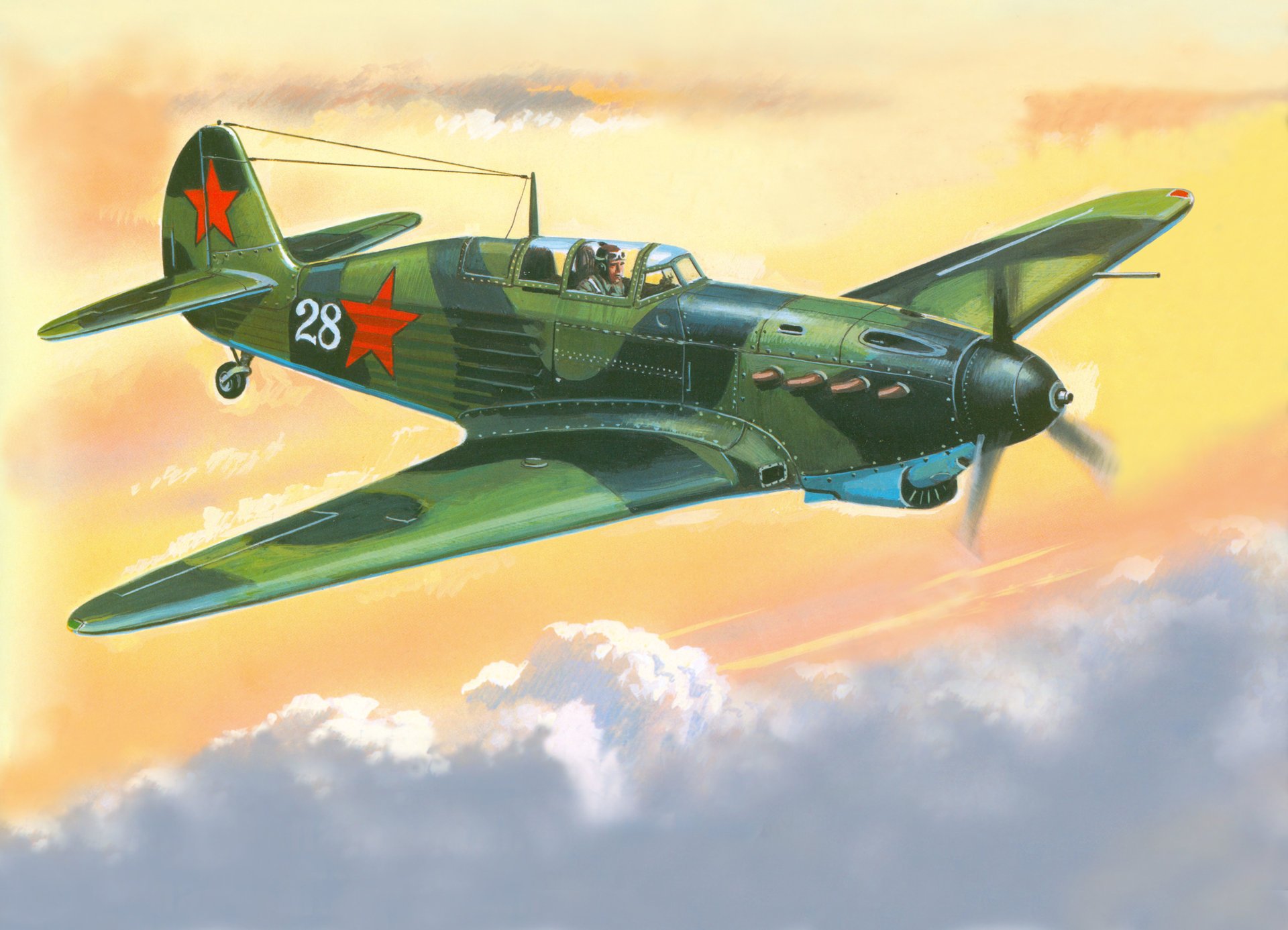 soviético yak-7a dibujo monomotor avión