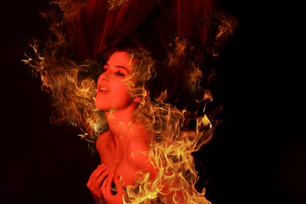 Girl fire love passion