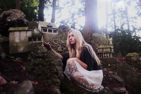 Fabulous photo of a girl in the forest