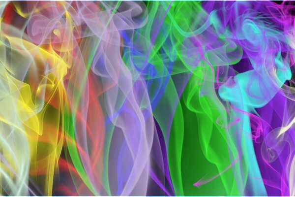 Picture multicolored clouds of smoke