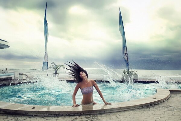 Belle piscine à vagues