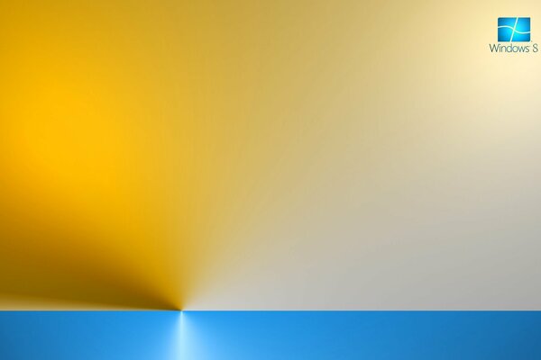 Emblème du système d exploitation Windows sur un fond jaune et gris avec une bande bleue