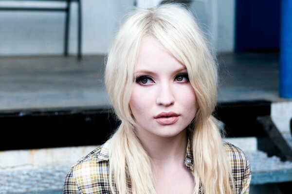 Cute blonde sitting on the stairway6