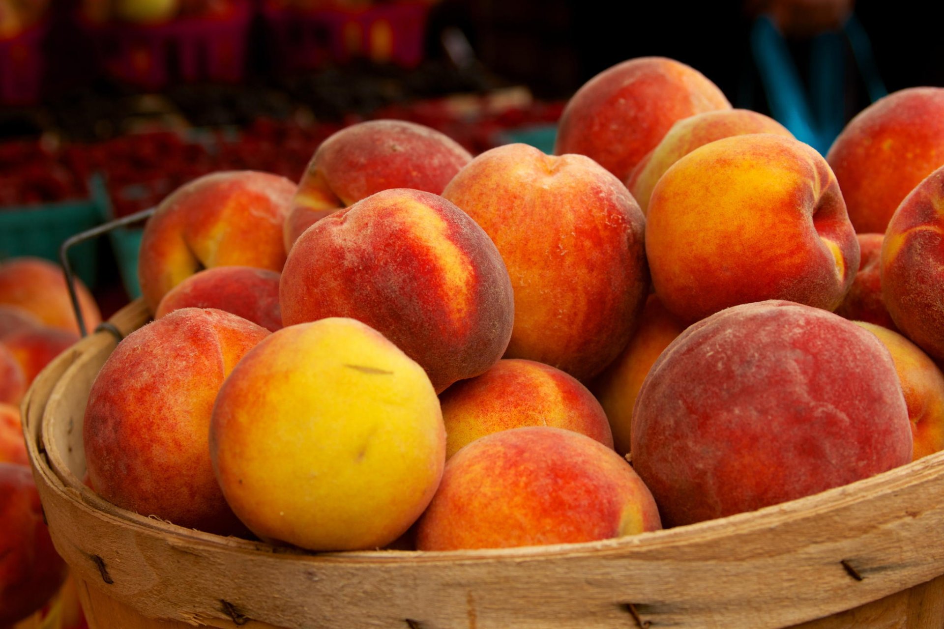 repas fruits pêches panier mets délicat