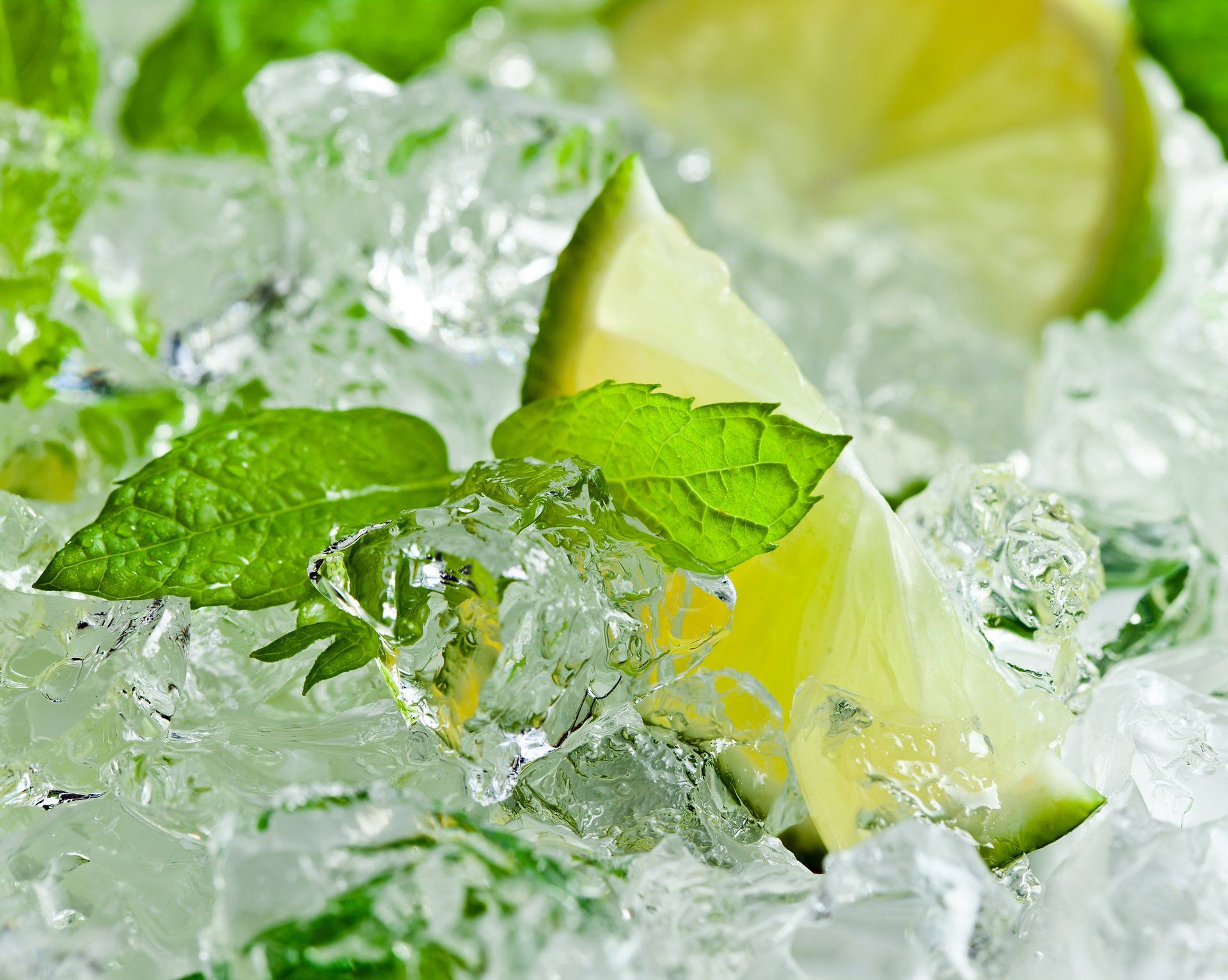 cítricos lima hielo hojas de menta