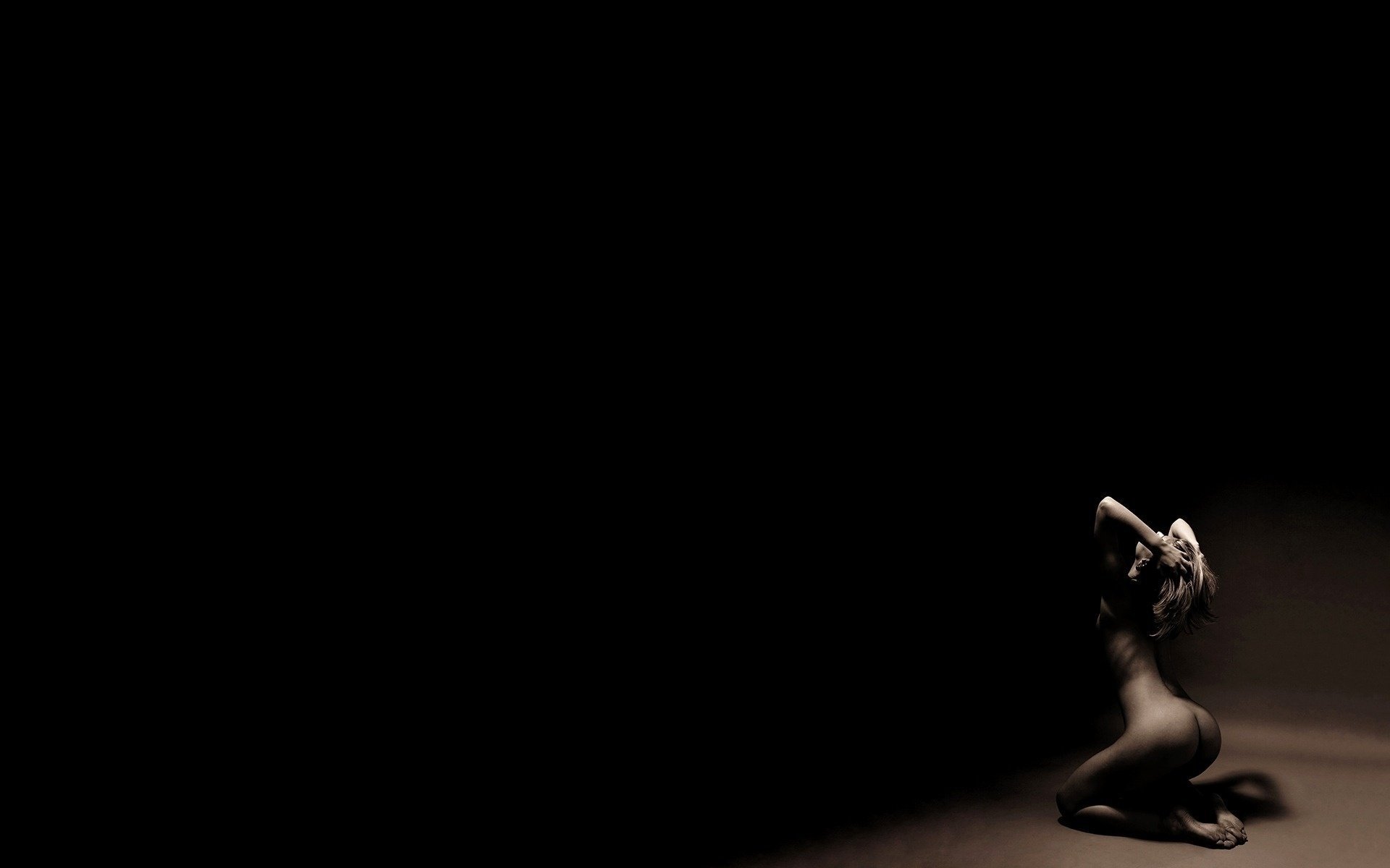 girl mini nude the dark background