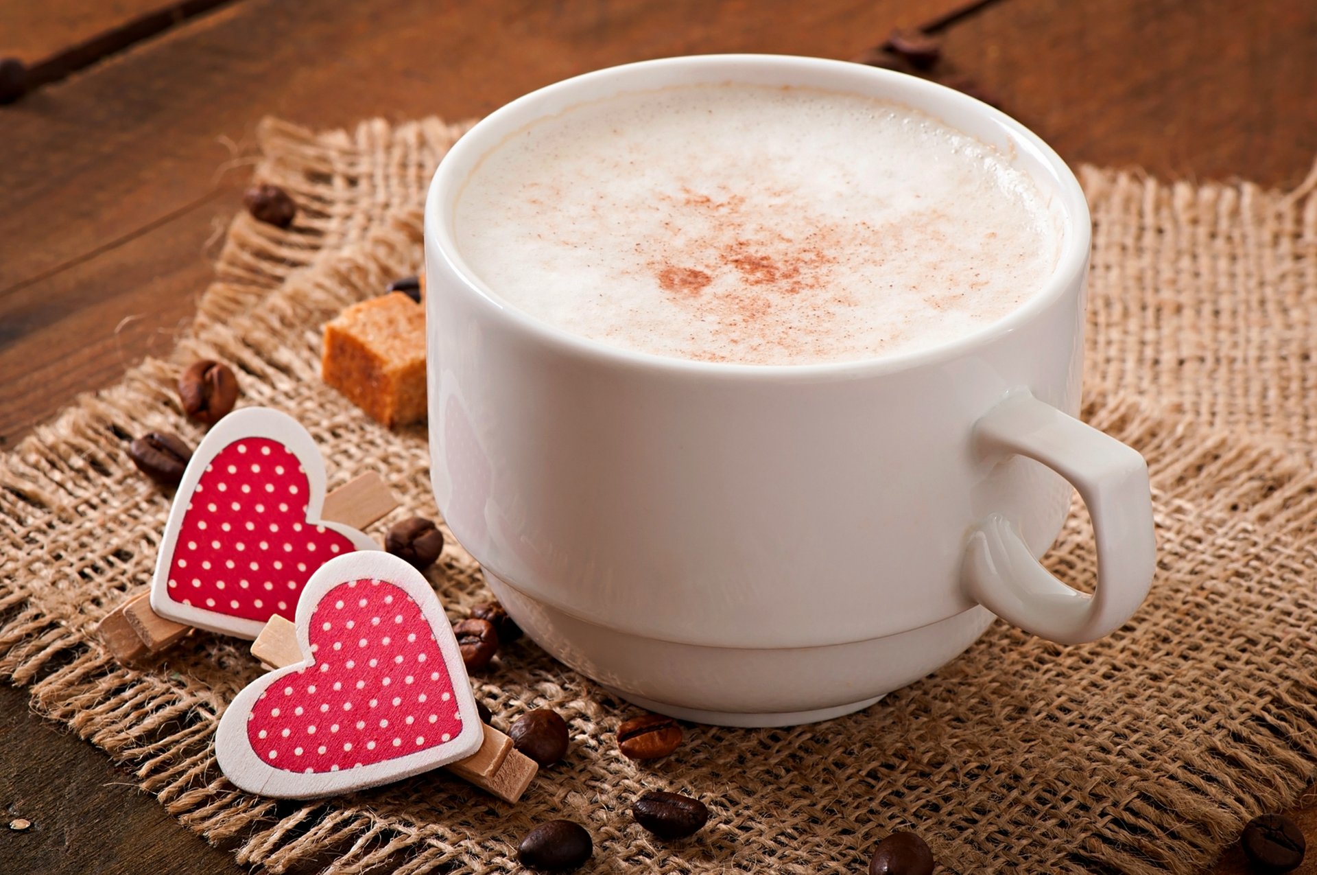 cup coffee milk cocoa heart love