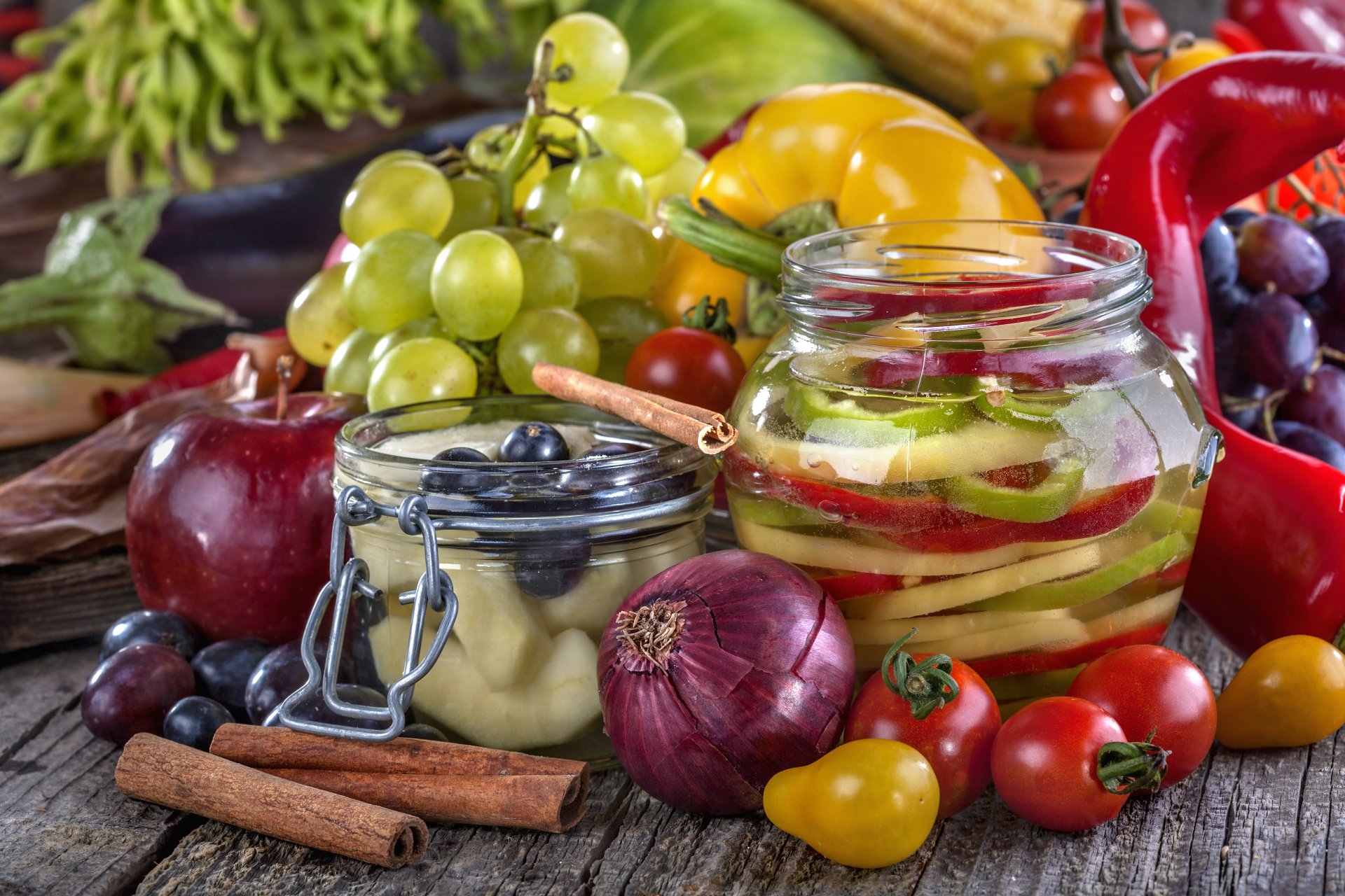 canning of the blank fruits vegetables torment tomatoes paprika grapes apples cinnamon bank