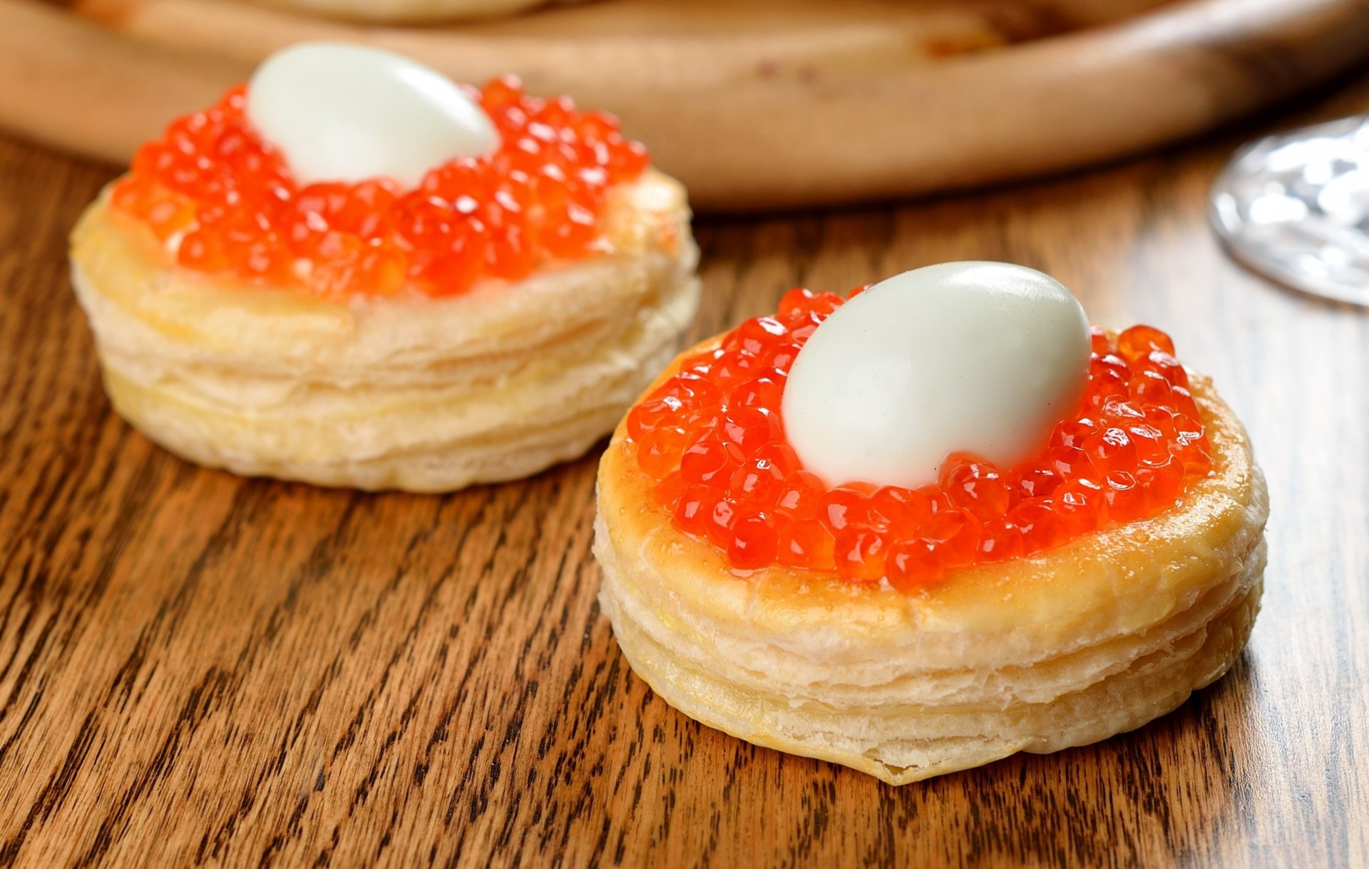 vol au vent eggs caviar puff pastry snack food