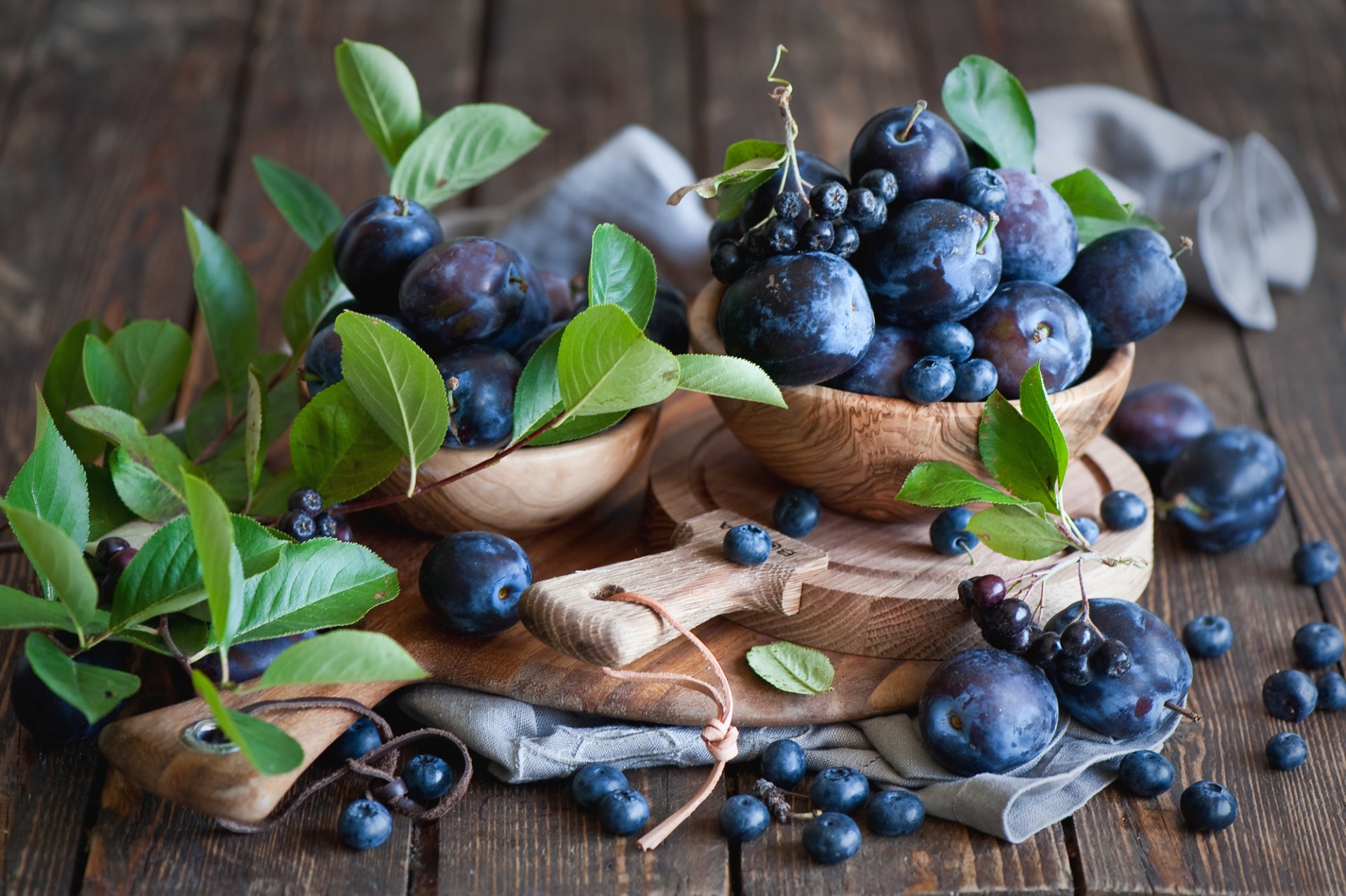 prunes aronia myrtilles baies