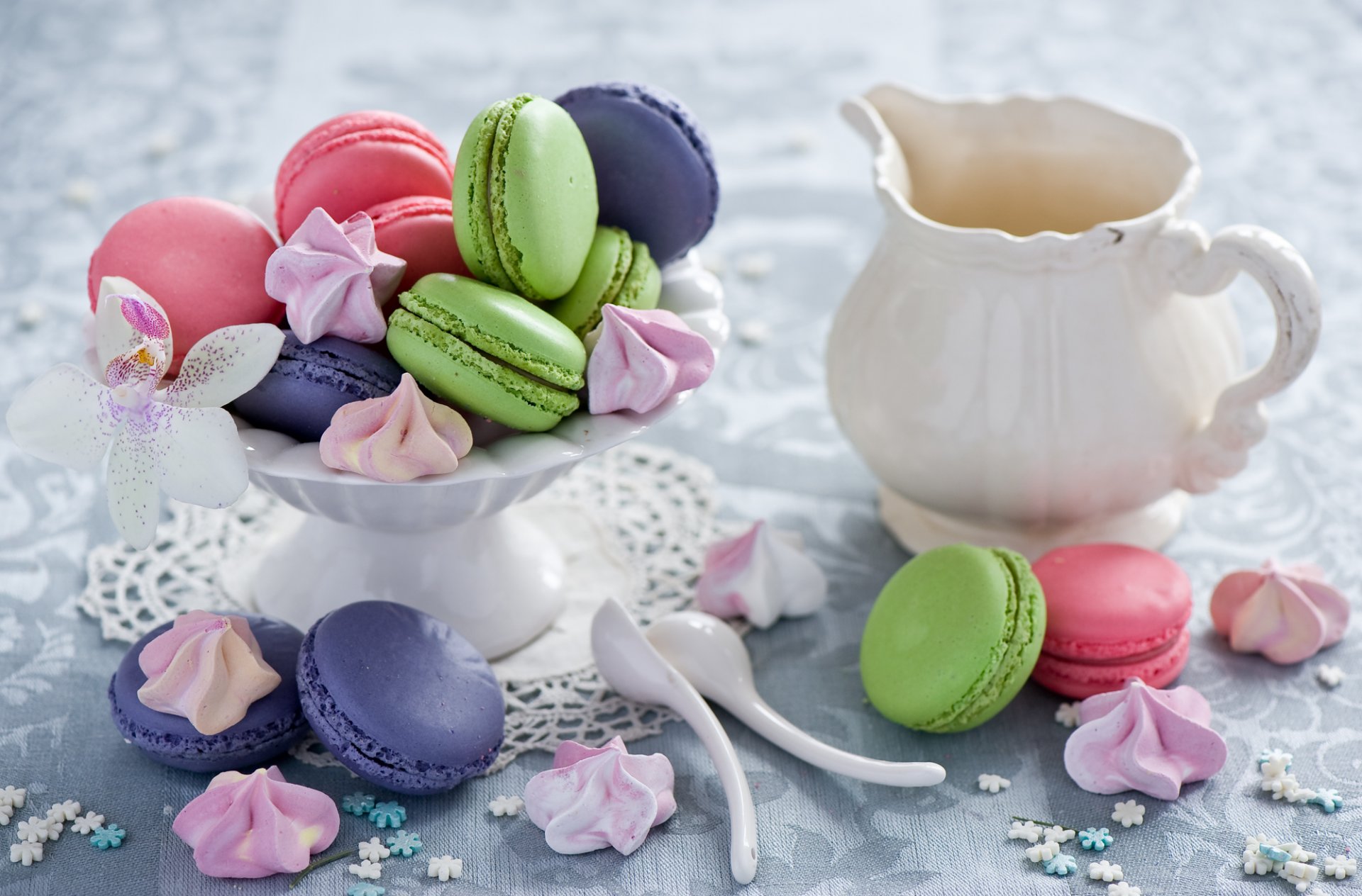 galletas macarrones surtidos merengues merengues dulces postre anna verdina