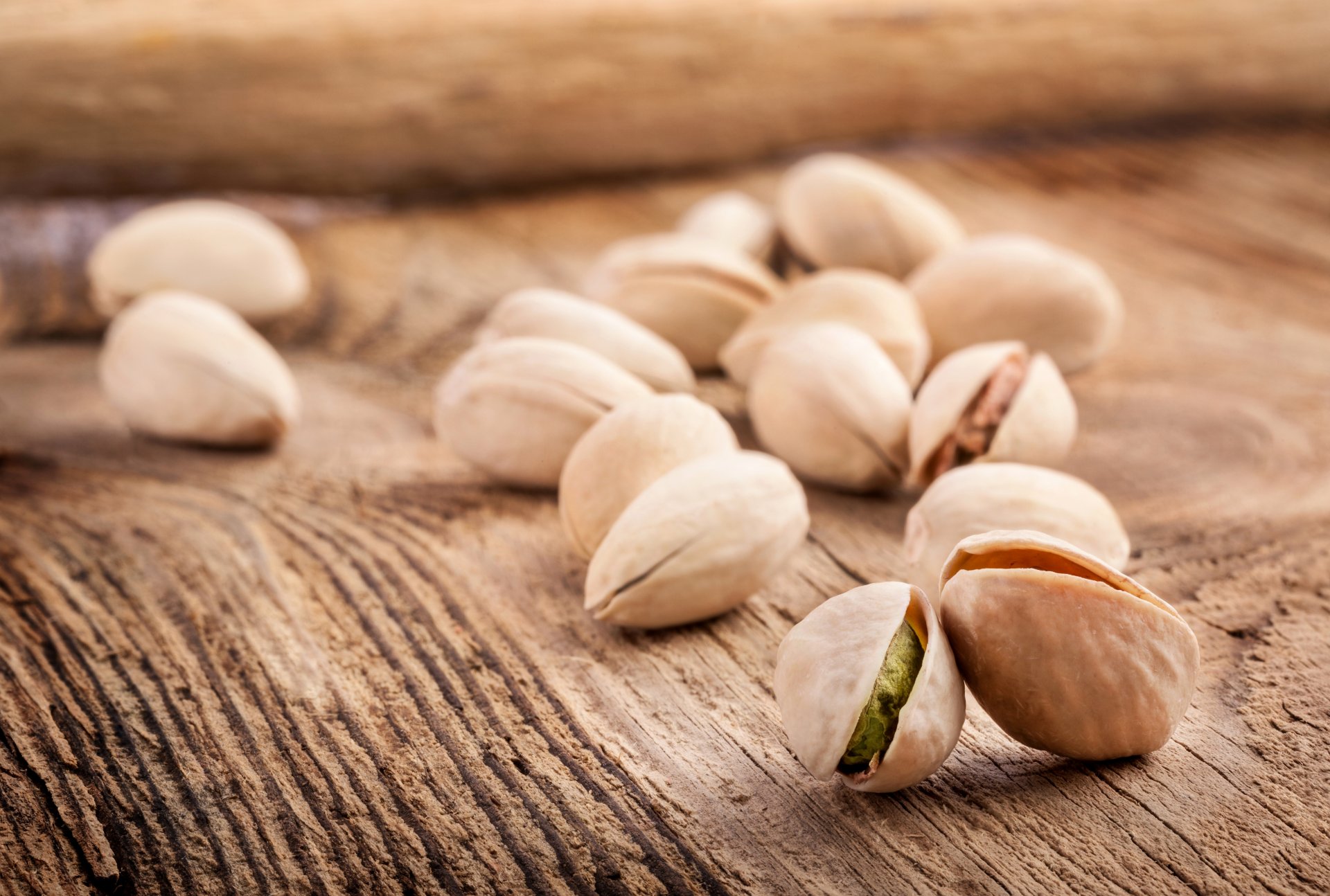 pistachio nuts table wood