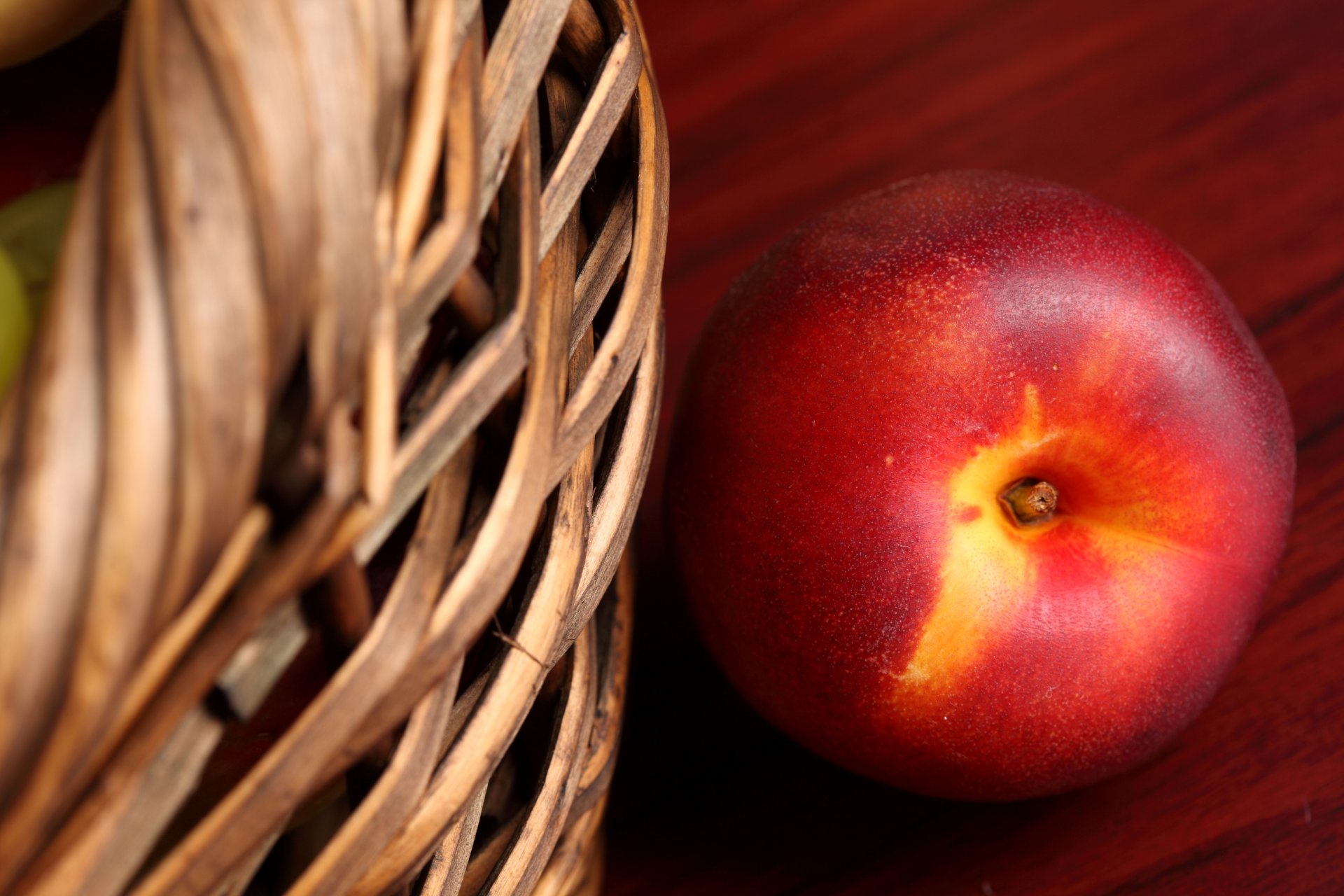 peach fruit nectarine close up shopping table