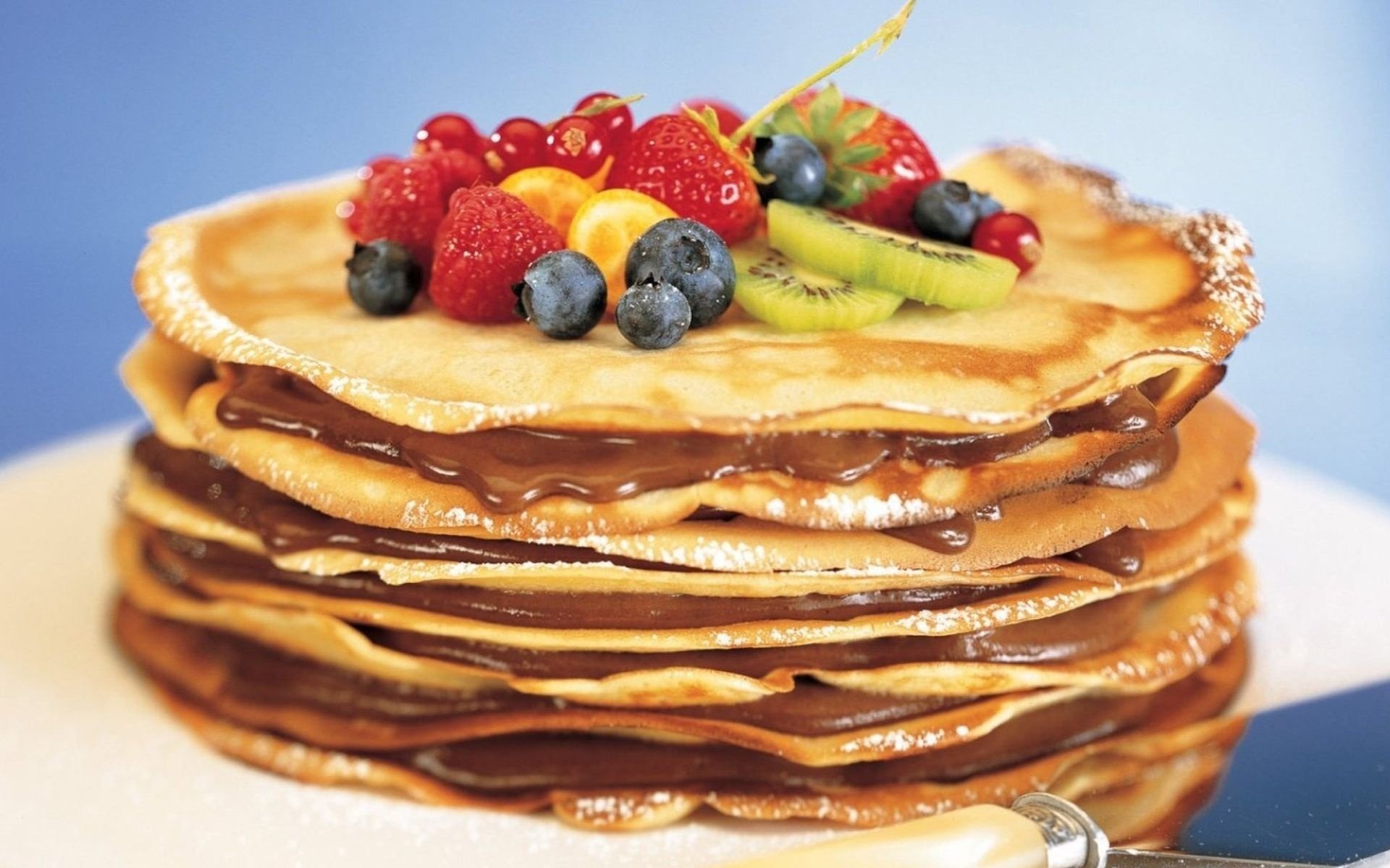 pancakes food fruits kiwi strawberry berries mardi gras dessert stuffing