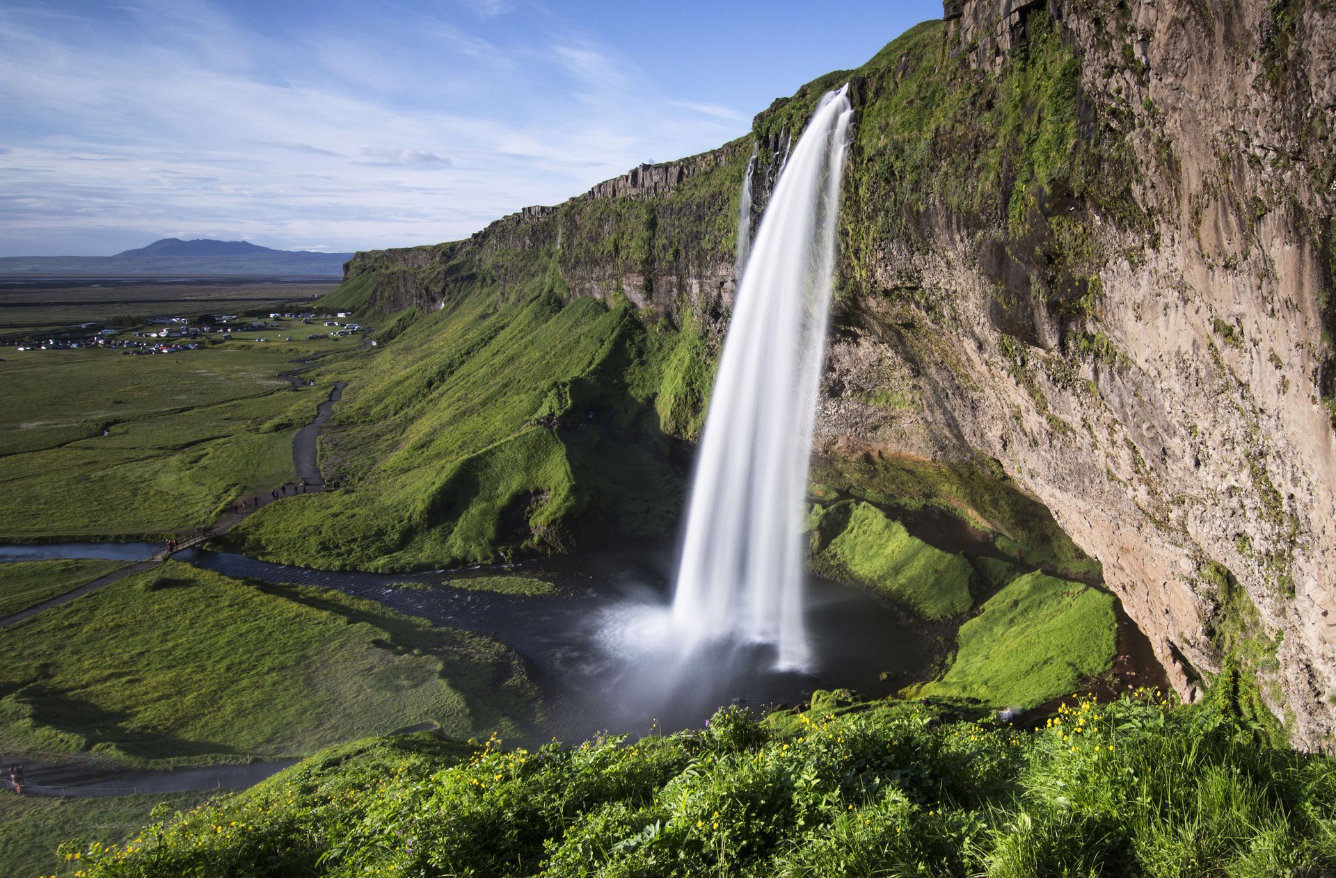 islandia cascada rocas hermoso