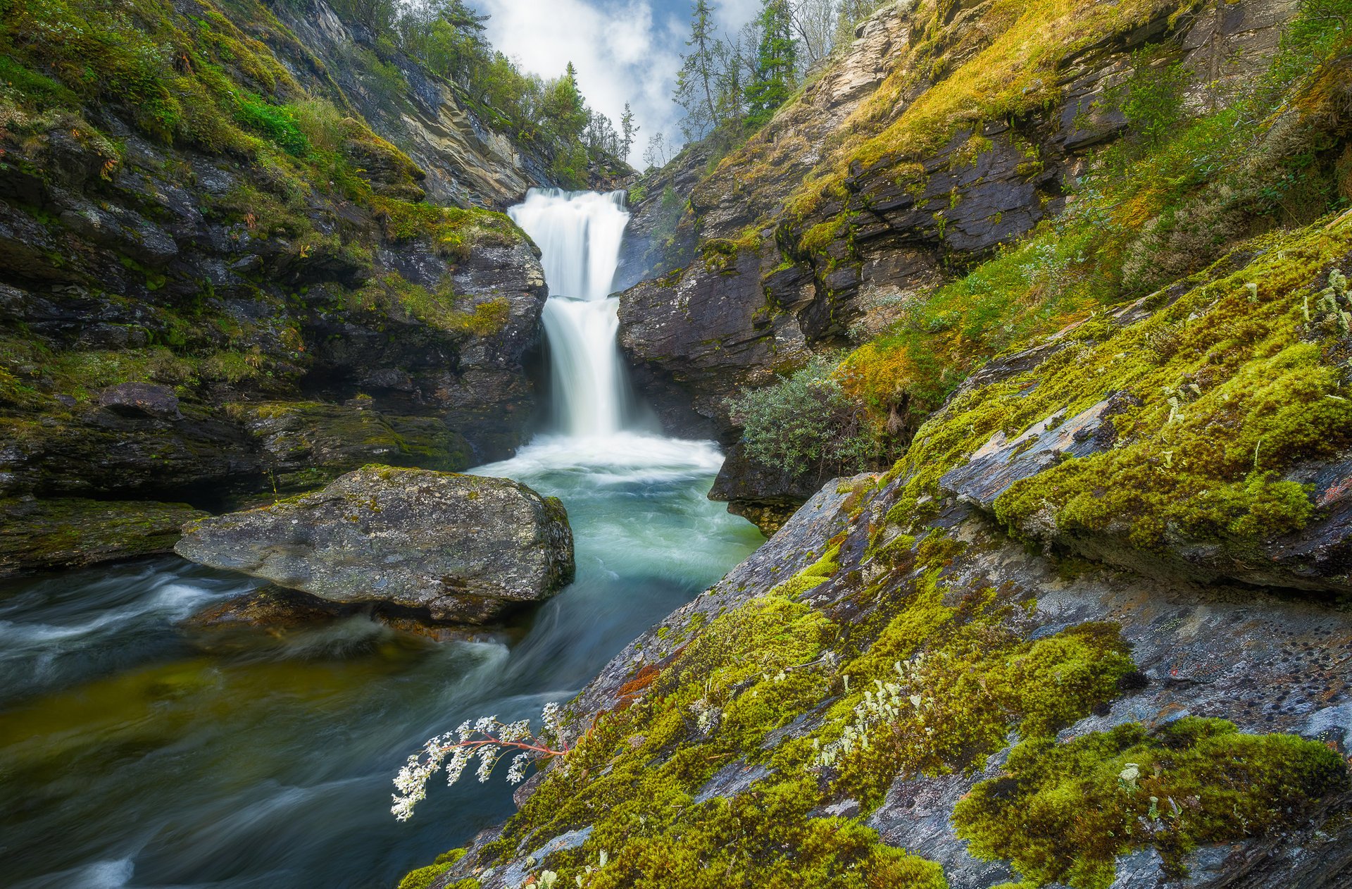 rondane natur norwegen nationalpark felsen fluss wasserfall