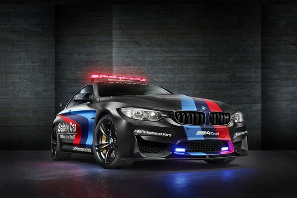 Police supercar with keyed beacons