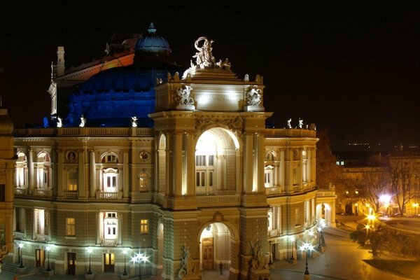 Odessa Night city in Ukraine