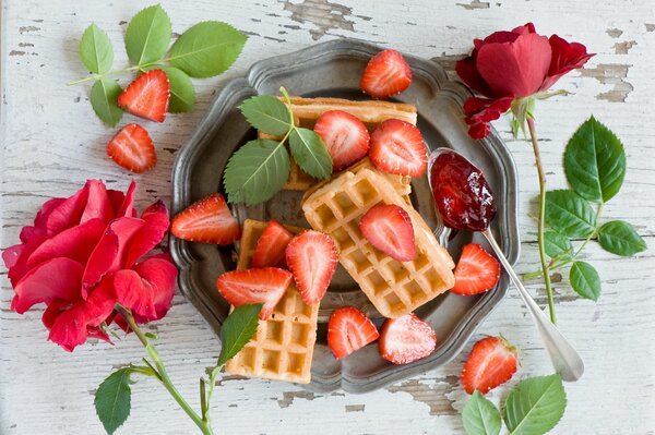 La tentación de Waffle de sabor y color