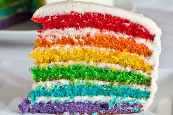 Multi-colored birthday cake