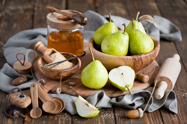 Poires juteuses avec ajout de miel