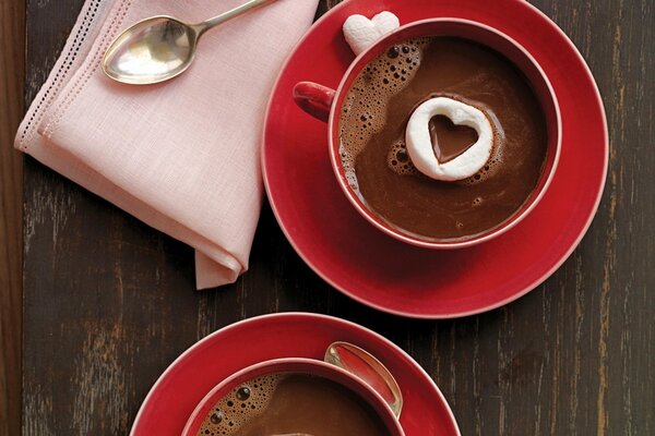 A cup of hot chocolate with love