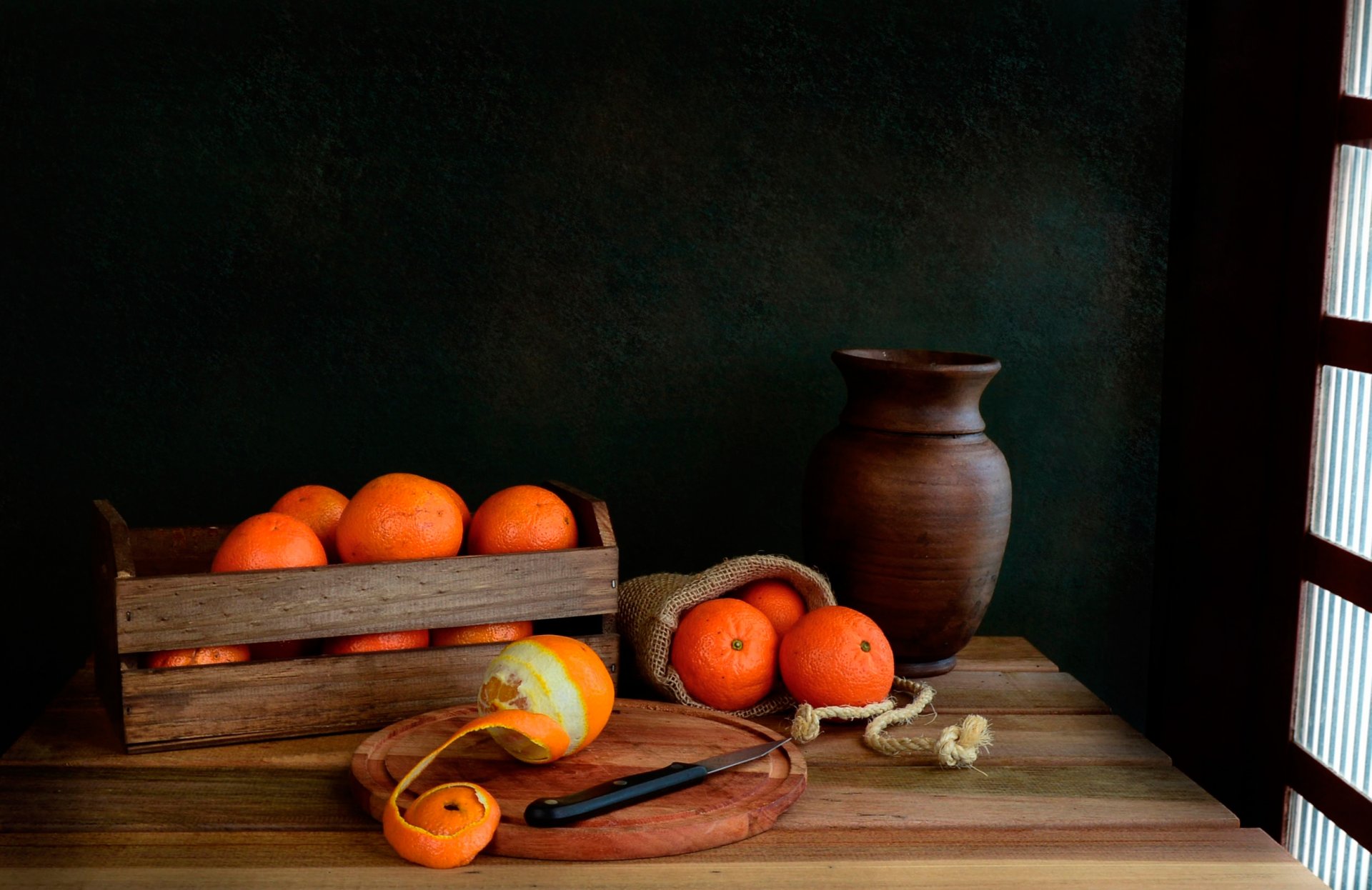 orangen vitamine schale messer krug gesunde lebensmittel