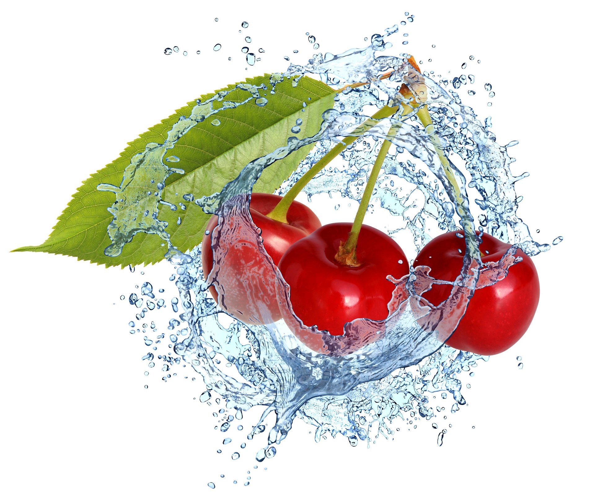 cherry screensavers water drops fresh cherries berries splashe