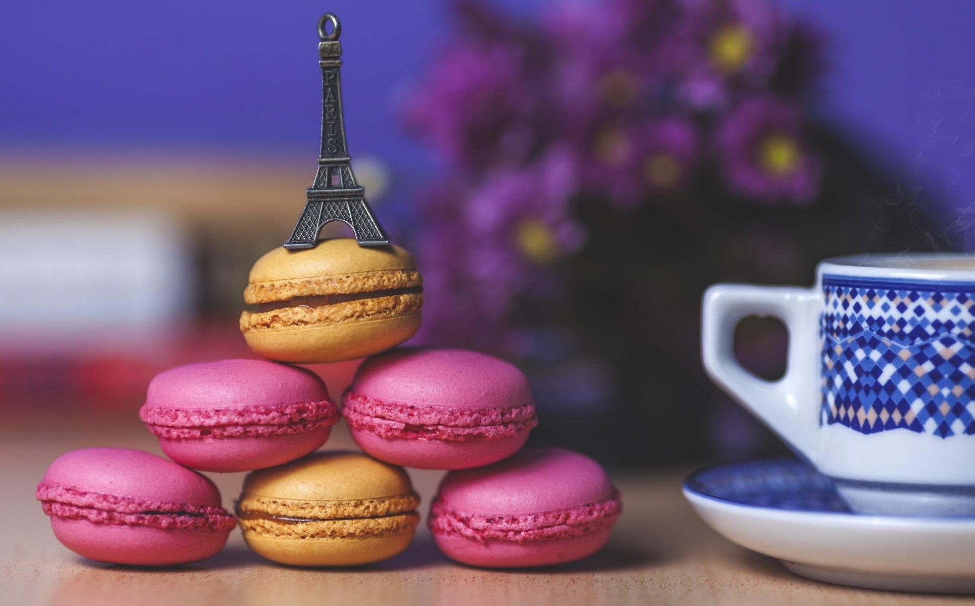 tasse becher kekse makkaroni nahrung süßigkeiten macaron andenken eiffelturm