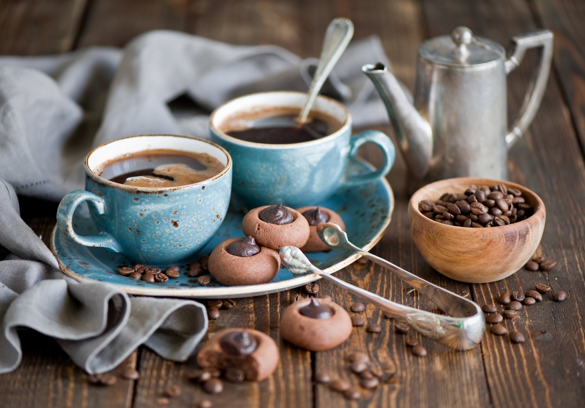 chicco di caffè biscotti al cioccolato teiera tazza set anna verdina