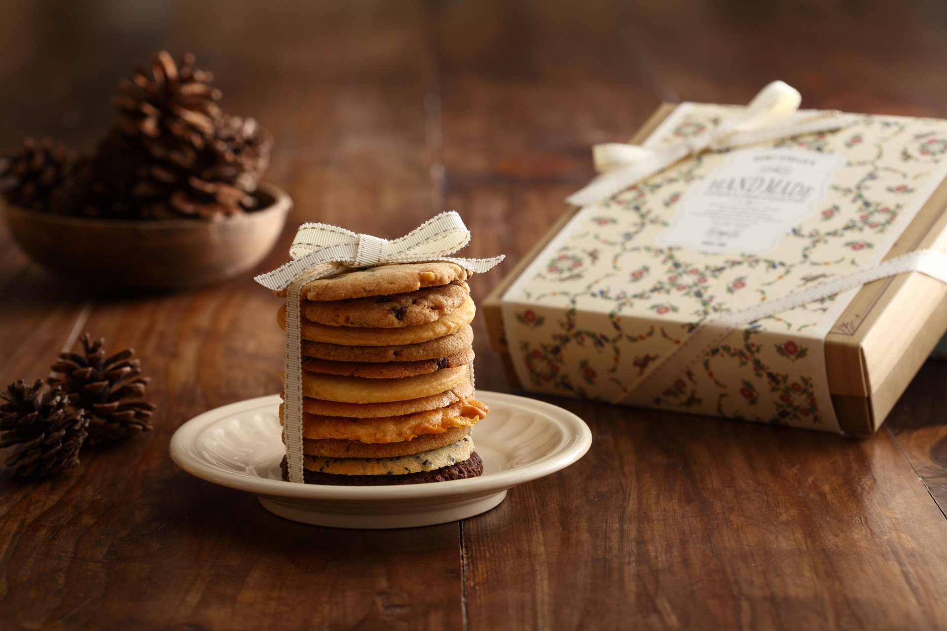 galletas cinta comida hornada caja conos