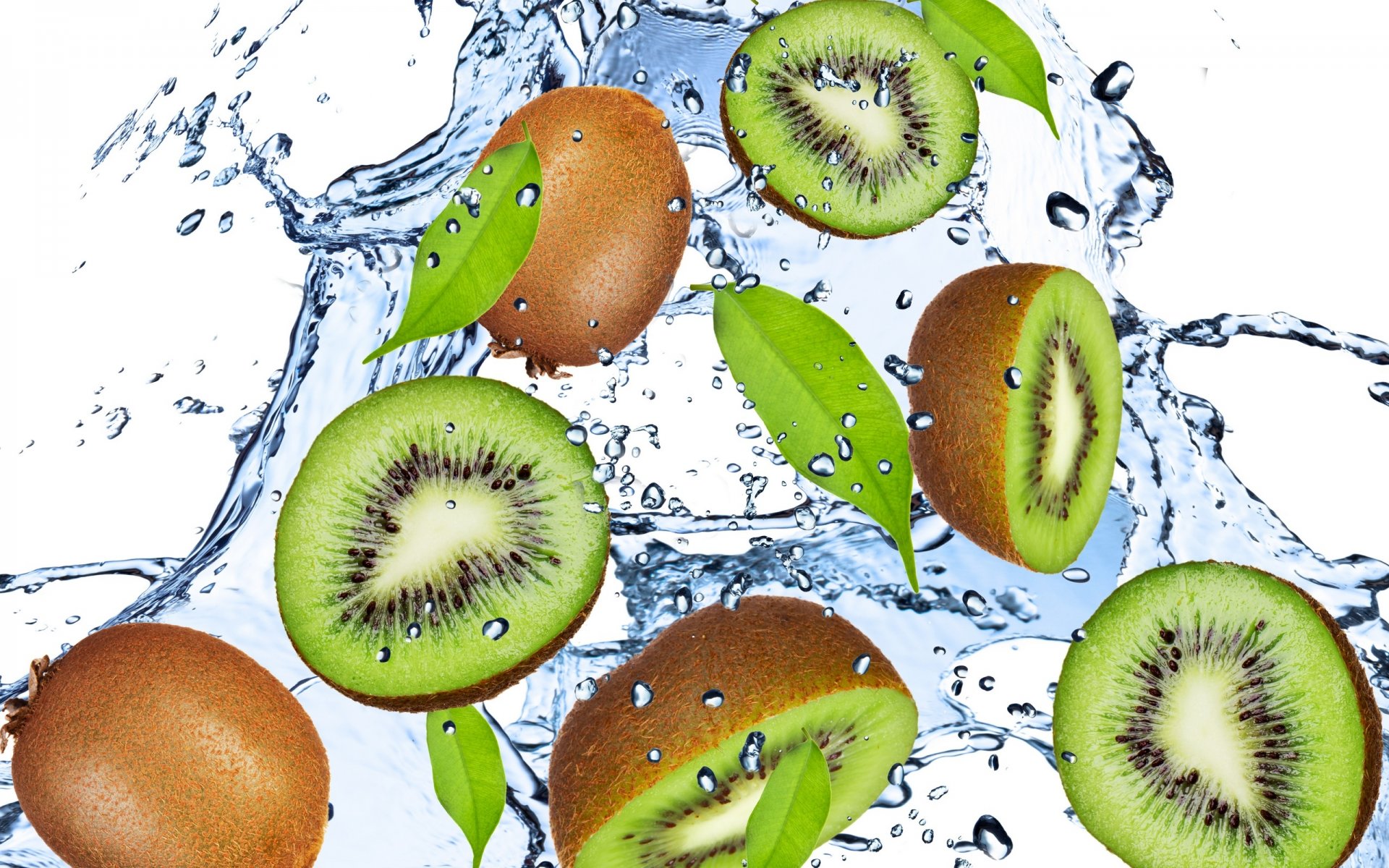 kiwi green water drops spray fruit spray freshne