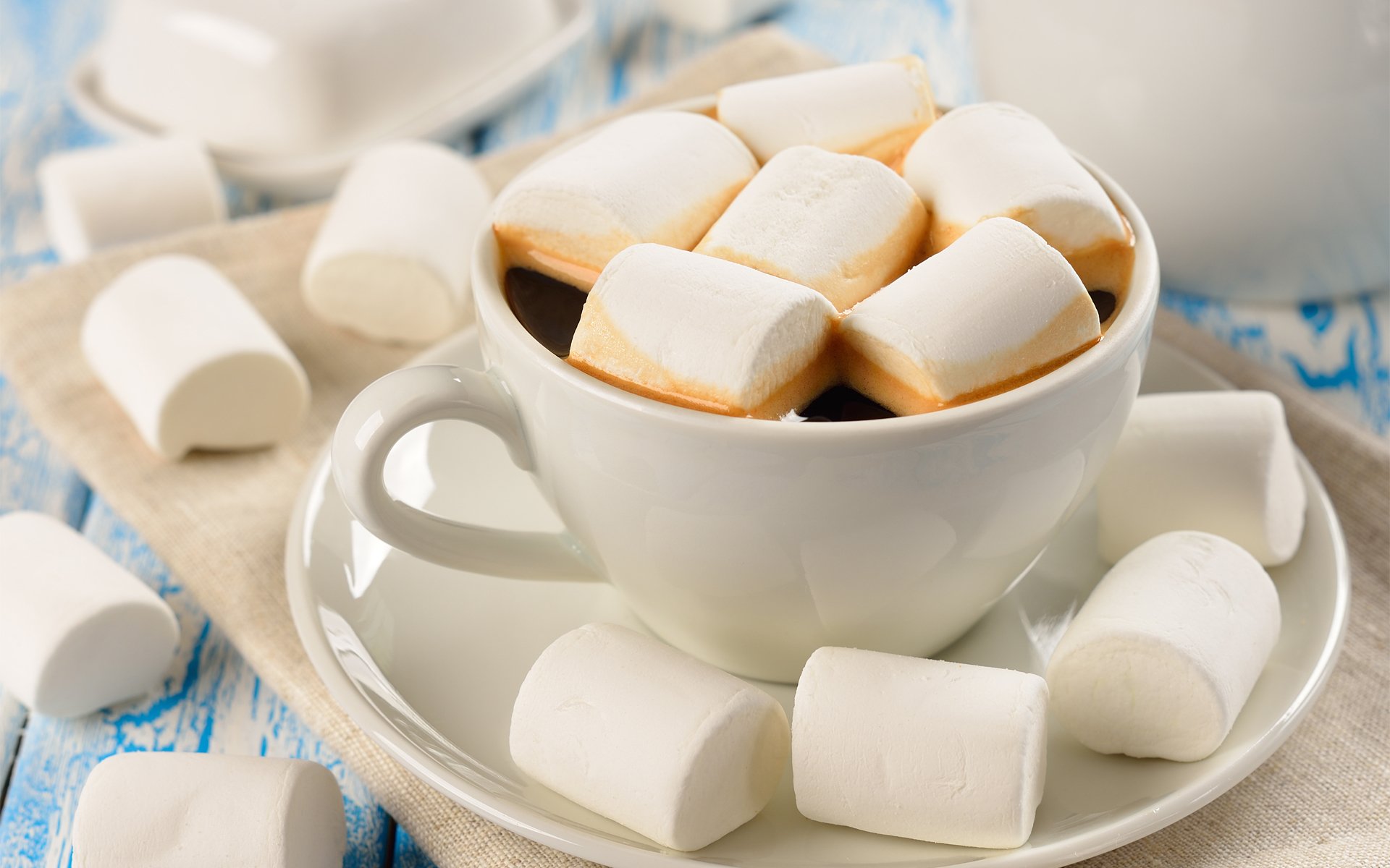 mug cup coffee marshmallows sweet