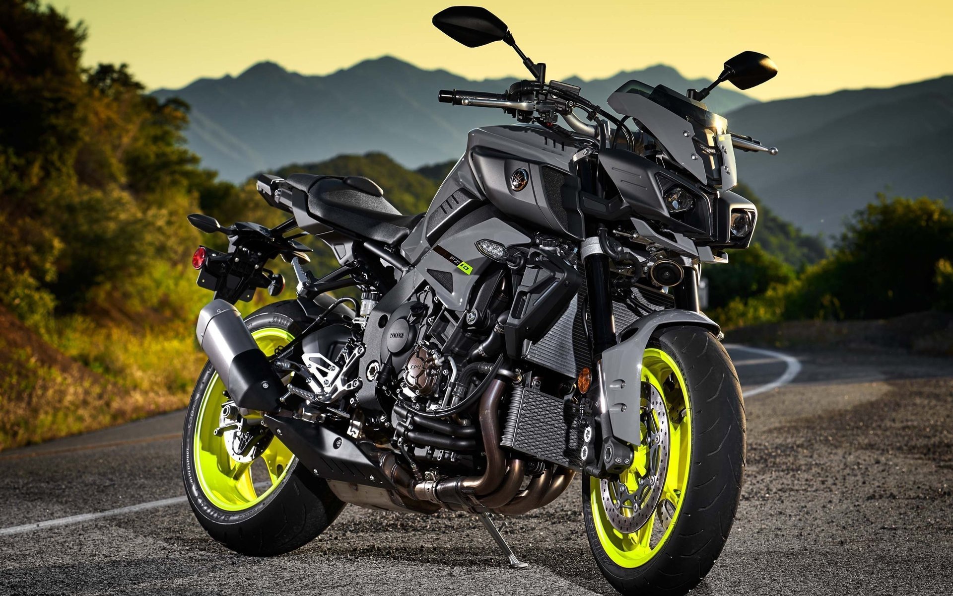 yamaha sportbike road asphalt mountains beautiful motorcycle