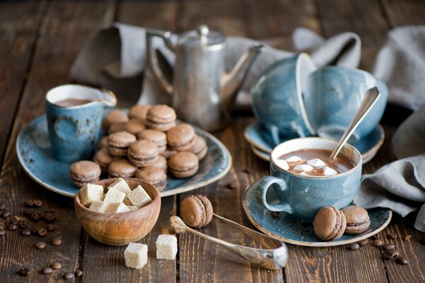 Tasse de chocolat chaud avec guimauve