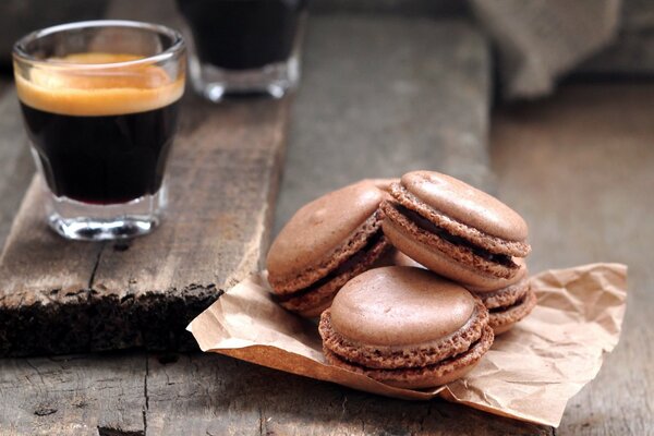 Macarrón y café natural aromático