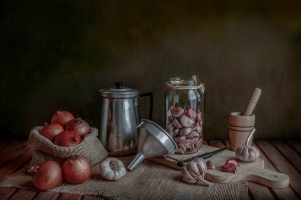 Bordo di vaso di cipolla di aglio