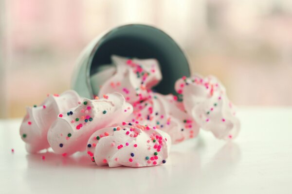 Charming marshmallows sprinkled in delicate colors